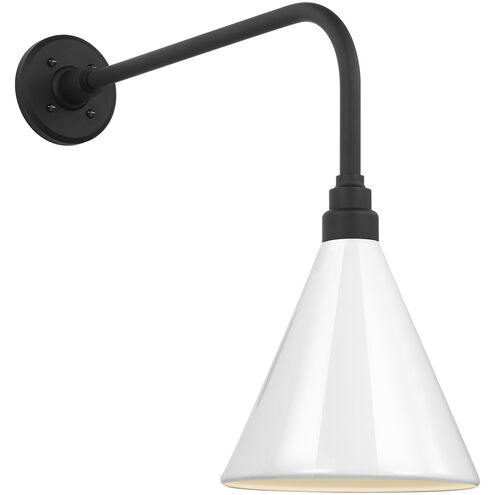 Thomas O'Brien Academy Barn Light LED 19.75 inch Matte Black Rex Barn Light in 9" White Conical Savannah Shade