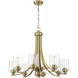Bolden 8 Light 28.5 inch Satin Brass Chandelier Ceiling Light in Clear Seeded