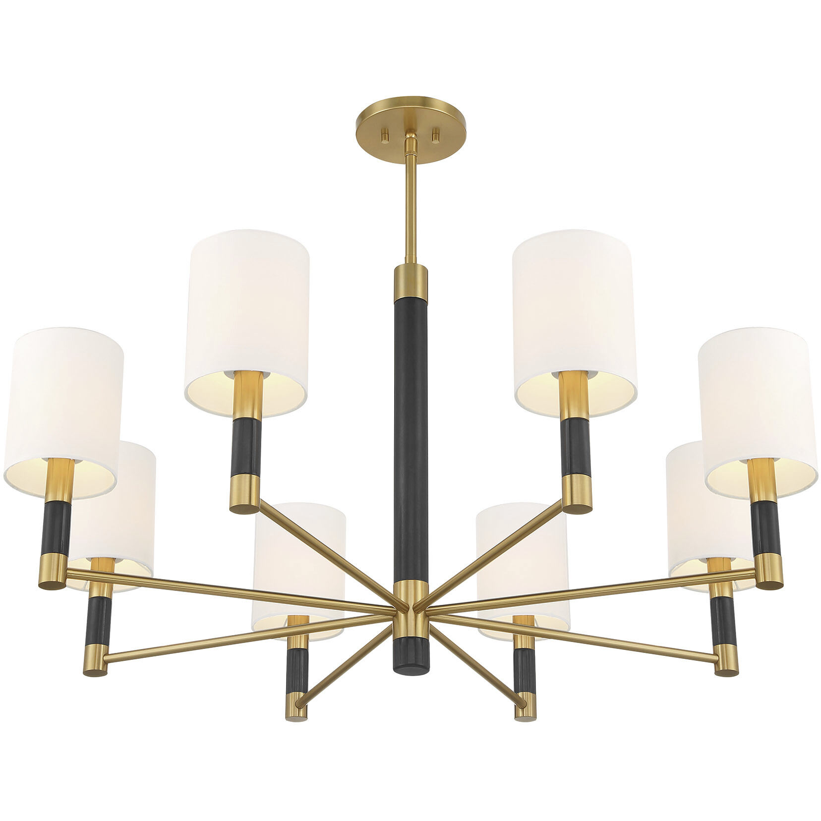 Conrad 8 Light 40 inch Warm Brass with Black Marble Chandelier Ceiling Light