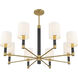 Conrad 8 Light 40 inch Warm Brass with Black Marble Chandelier Ceiling Light