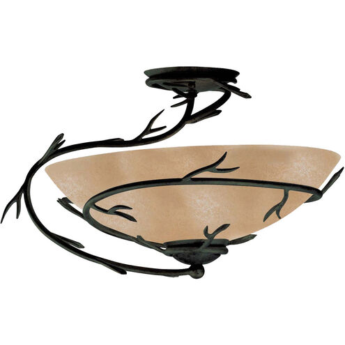 Twigs 1 Light 20 inch Blackened Bronze Semi Flush Mount Ceiling Light