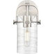 Pilaster II Cylinder 1 Light 4.5 inch Satin Nickel Sconce Wall Light in Deco Swirl Glass
