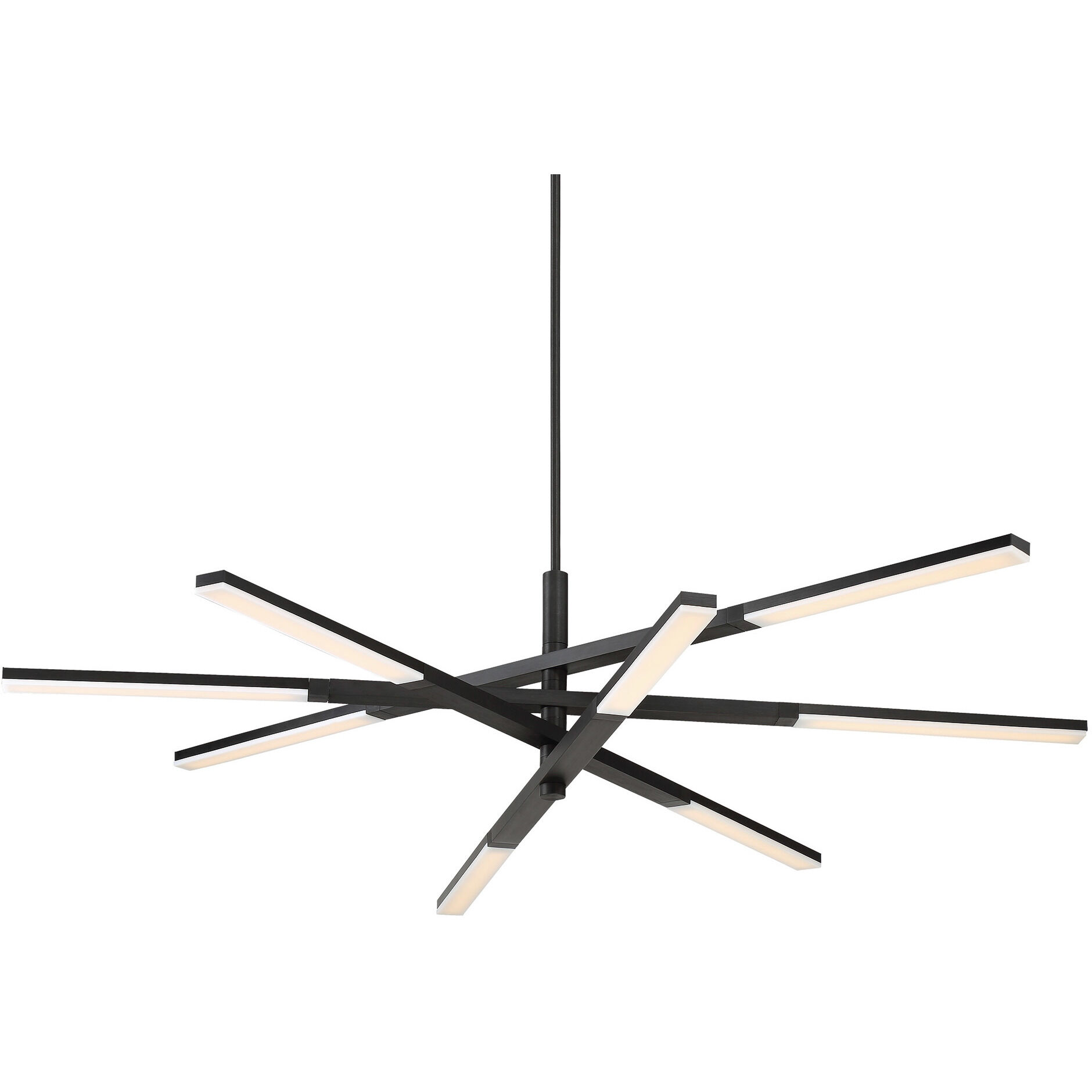 Stacked LED 48 inch Black Chandelier Ceiling Light