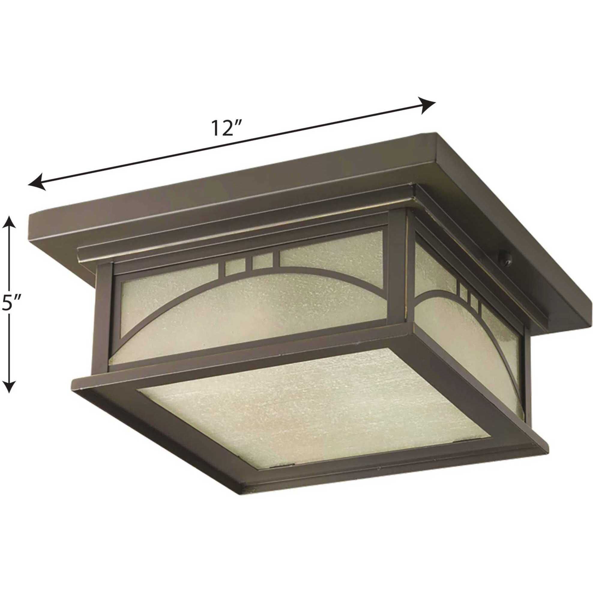 Residence 2 Light 12 inch Antique Bronze Outdoor Flush Mount