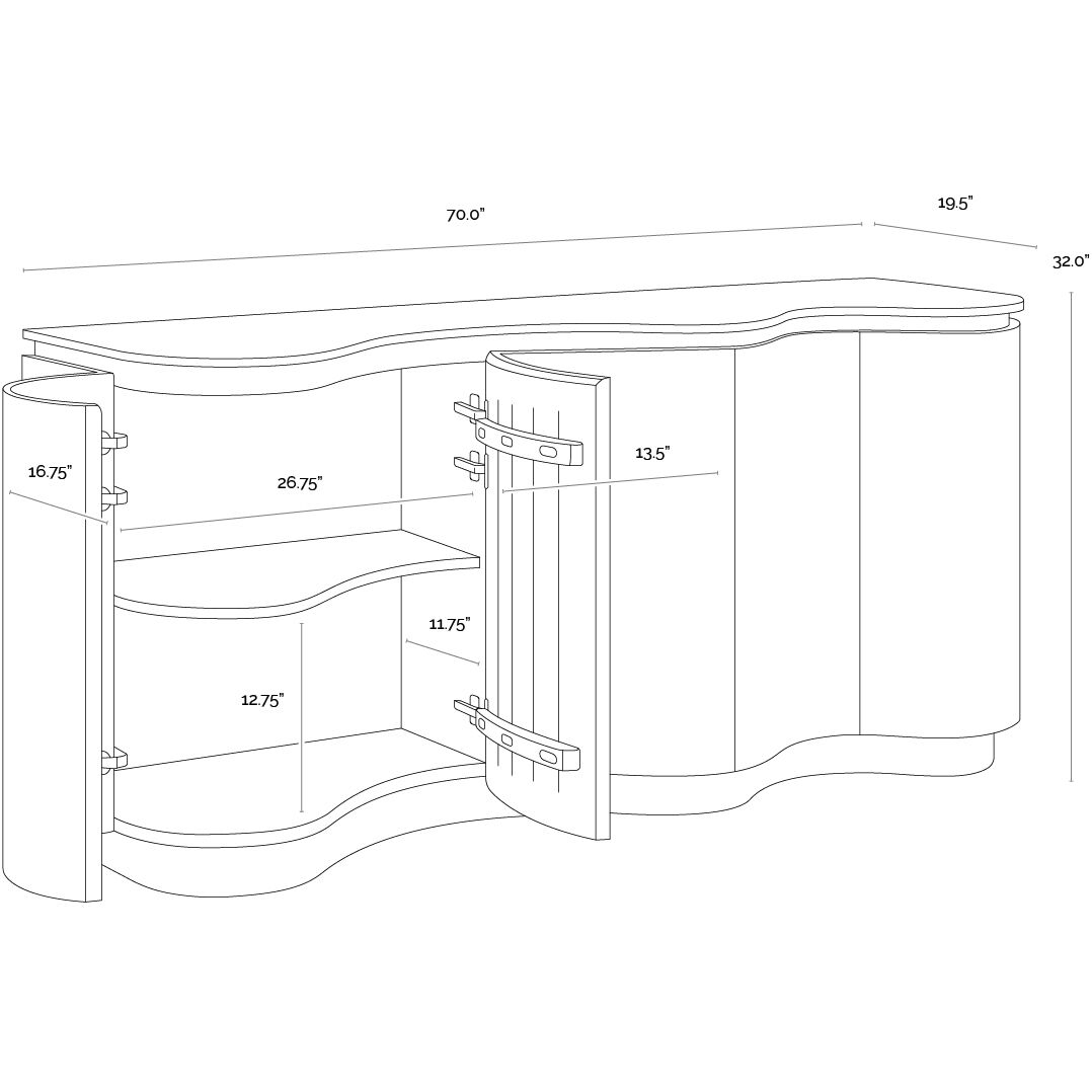 Fable 70 X 19.5 inch Cream / Brown Sideboard