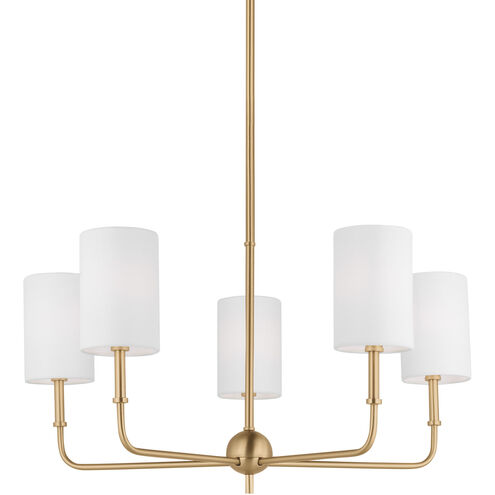 Foxdale 5 Light 26 inch Satin Brass Chandelier Ceiling Light