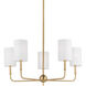 Foxdale 5 Light 26 inch Satin Brass Chandelier Ceiling Light