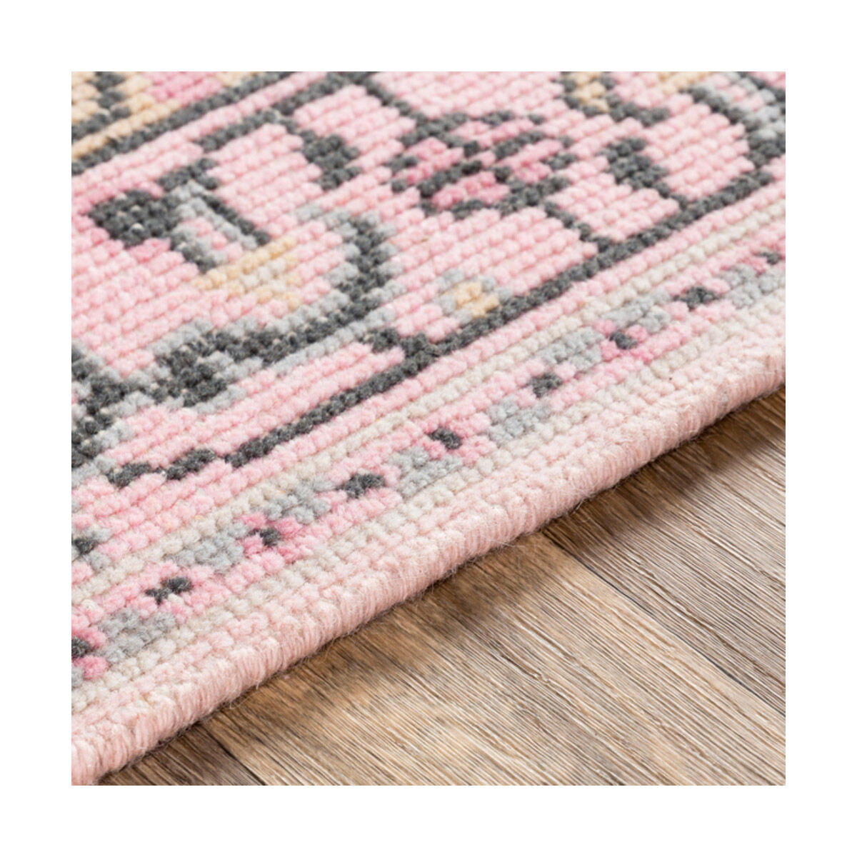 Zahra 36 X 24 inch Pale Pink/Charcoal/Medium Gray/Ivory/Blush Rugs