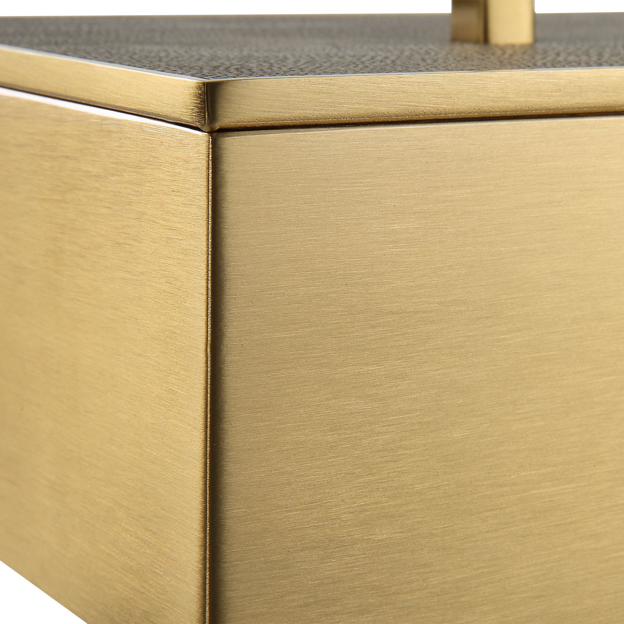 Wessex 14 inch Classic Brass and Gray Faux Shagreen Box
