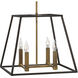 Fulton 4 Light 18 inch Bronze with Heirloom Brass Indoor Foyer Pendant Ceiling Light