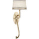 Allegretto Wall Sconce Wall Light in Gold, White Textured Linen