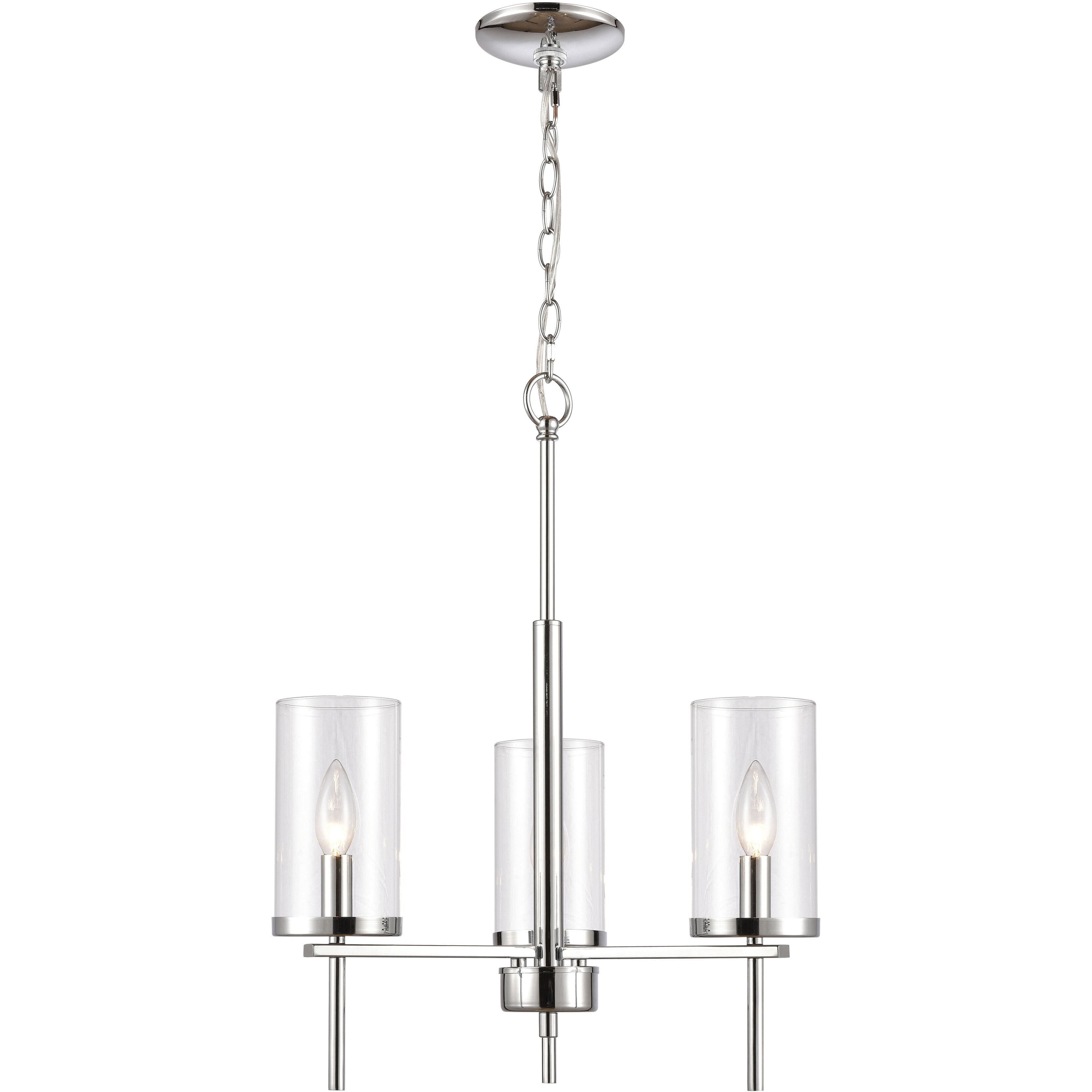 Oakland 3 Light 19 inch Chrome Chandelier Ceiling Light