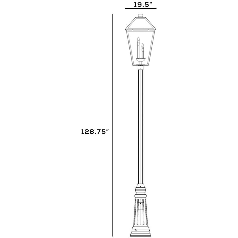 Talbot 4 Light 128.75 inch Black Outdoor Post Mounted Fixture