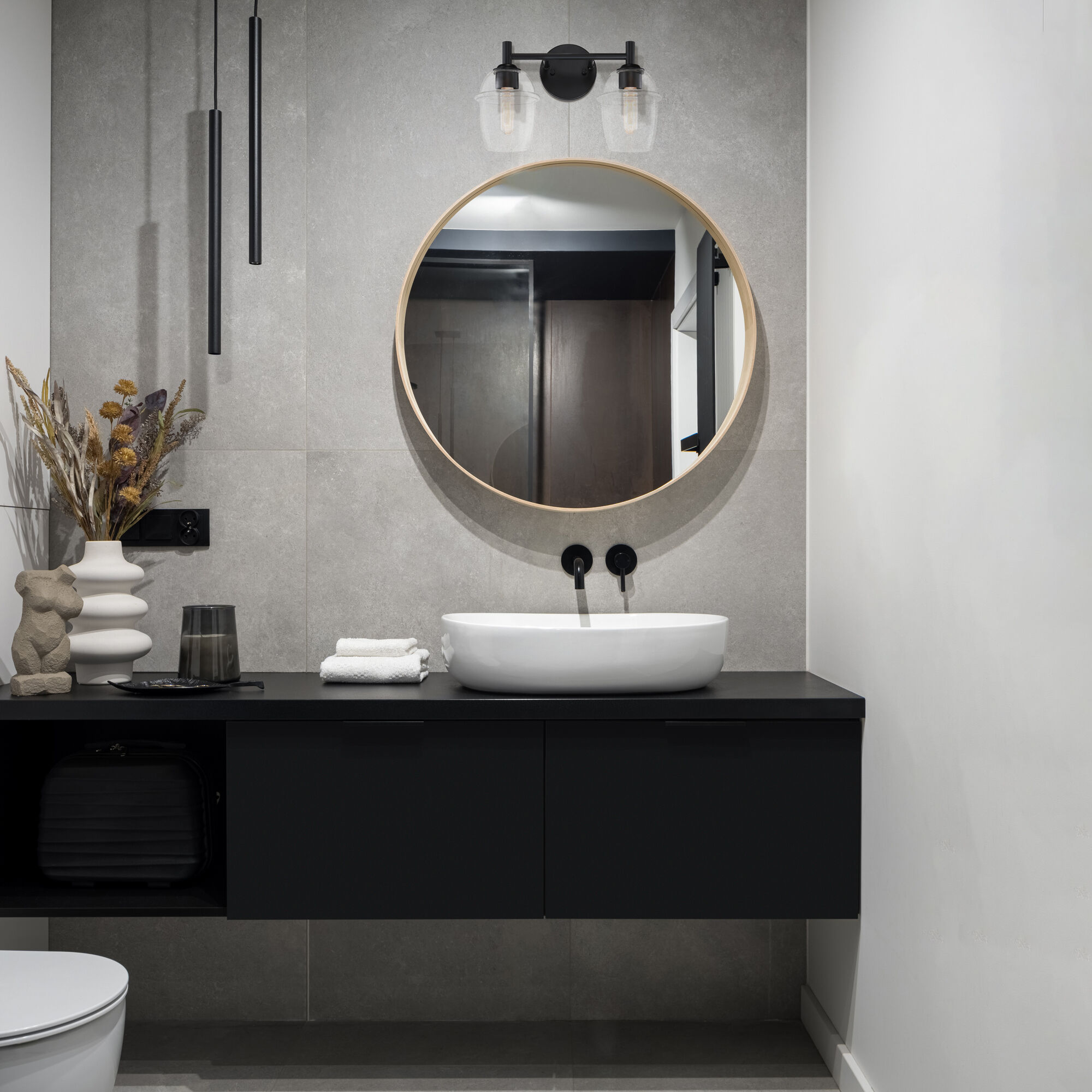 Summer Jazz 2 Light 16 inch Matte Black Vanity Light Wall Light