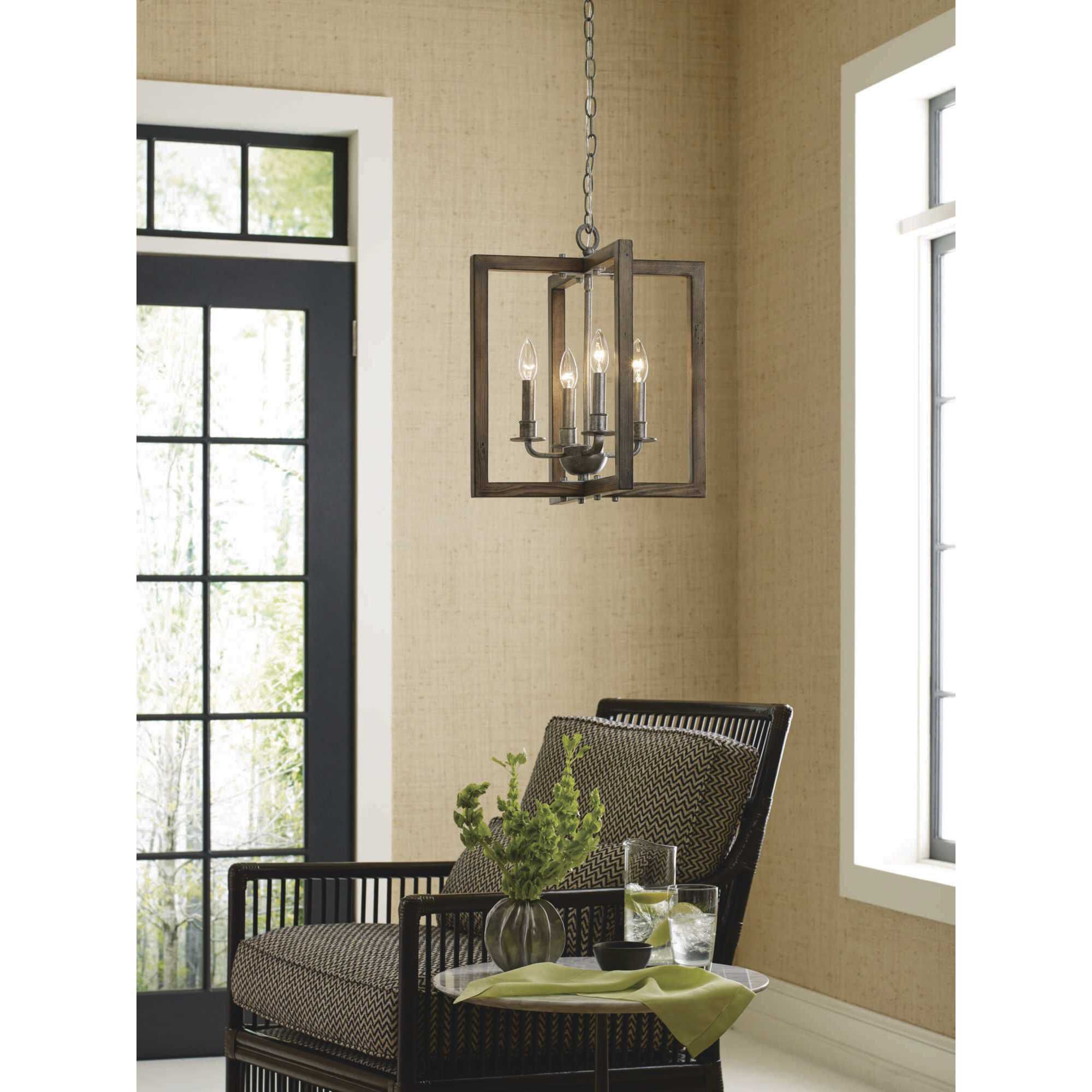 Turnbury 4 Light 16 inch Galvanized Chandelier Ceiling Light, Design Series