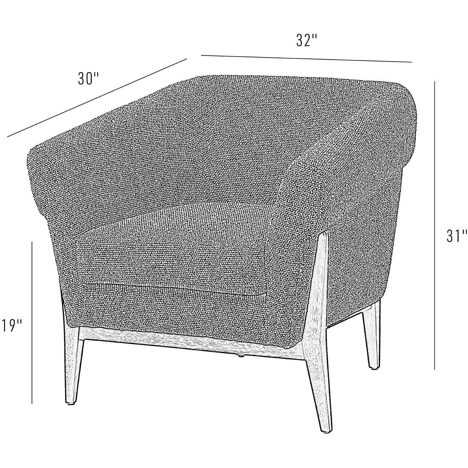 Melrose Dark Brown Oak with Earth Accent Chair