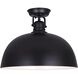 Polo 1 Light 16 inch Black Flush Mount Ceiling Light