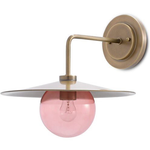 Discus 1 Light 14 inch Antique Brass/Blush Pink Wall Sconce Wall Light, Denise McGaha Collection