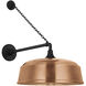Thomas O'Brien Academy Barn Light LED 25 inch Matte Black Anchored Mack Barn Light in 16" Soft Copper Rockhouse Shade