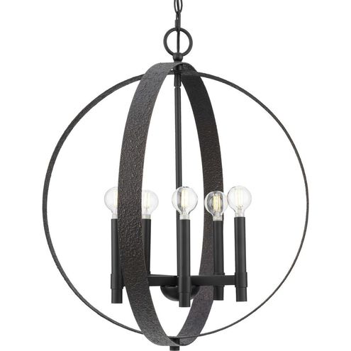 Allegheny 5 Light 22 inch Matte Black Chandelier Ceiling Light, Design Series