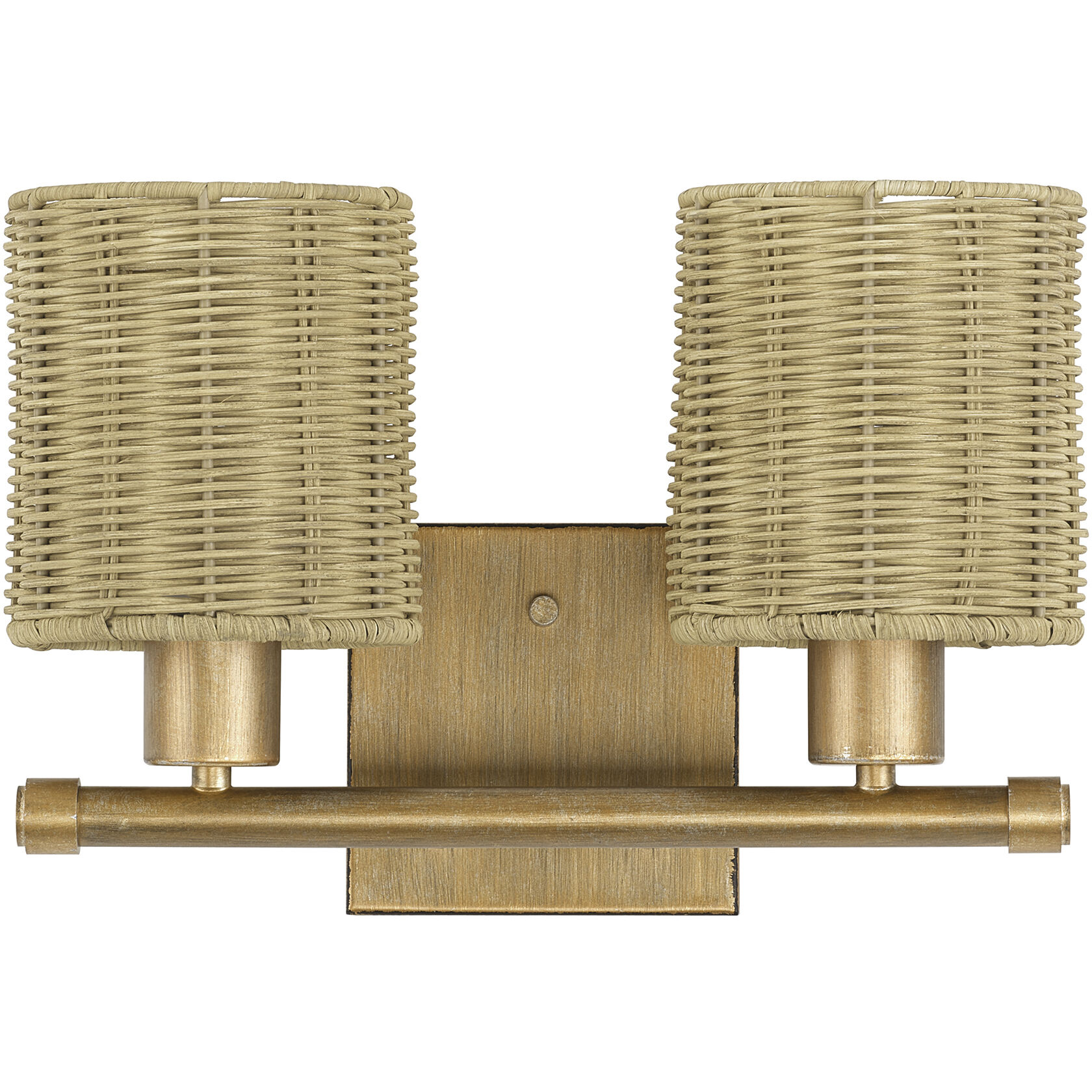 Weavington 2 Light 14 inch Antique Gold Leaf Vanity Wall Sconce Wall Light