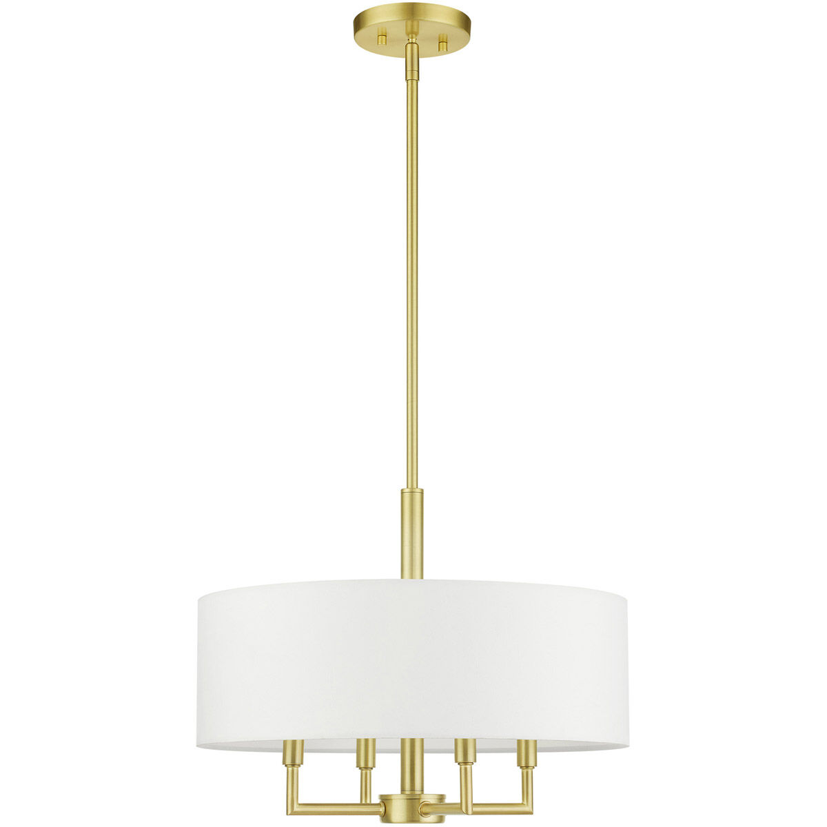 Meridian 4 Light 18 inch Satin Brass Pendant Chandelier Ceiling Light