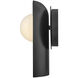 Zuri Sconce Wall Light in Black with Lacquered Brass