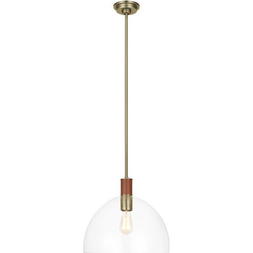 Hadley 1 Light 15 inch Time Worn Brass Pendant Ceiling Light