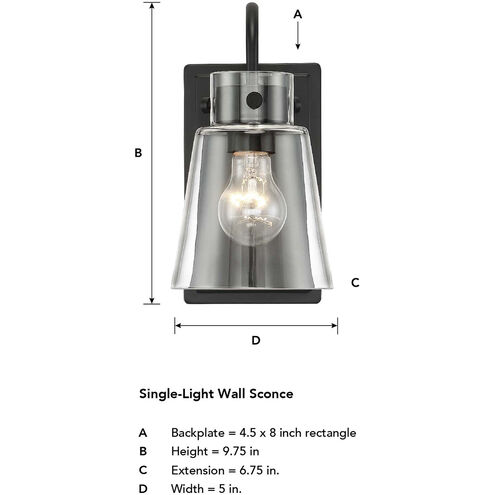 Inwood 1 Light 7 inch Matte Black Vanity Light Wall Light