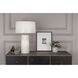 Rico Espinet Olinda 23 inch 100 watt Frosted White Cased Glass Accent Lamp Portable Light in White Organza, with Night Light