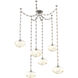 Coppa 6 Light 17 inch Beige Silver Swag Multi-Pendant Ceiling Light in Optic Rib Amber, Rectangular Chain