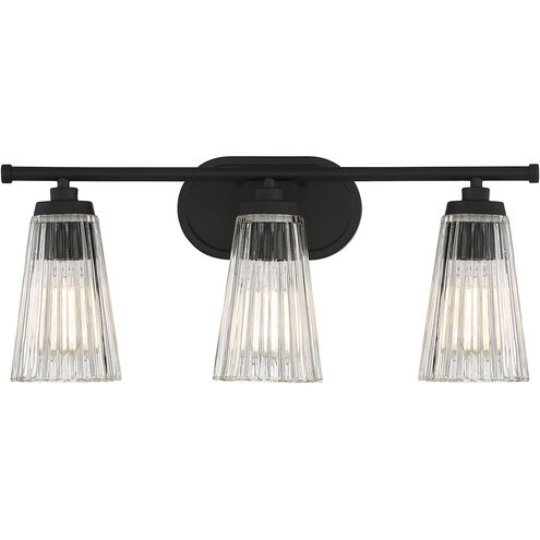 Chantilly 3 Light 22 inch Black Bathroom Vanity Light Wall Light, Essentials
