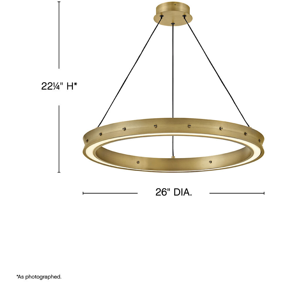 Althea LED 26 inch Lacquered Brass Chandelier Ceiling Light