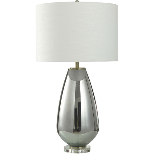 Cameron 33 inch 150.00 watt Smoke Screen Silver and Brass and Clear Table Lamp Portable Light