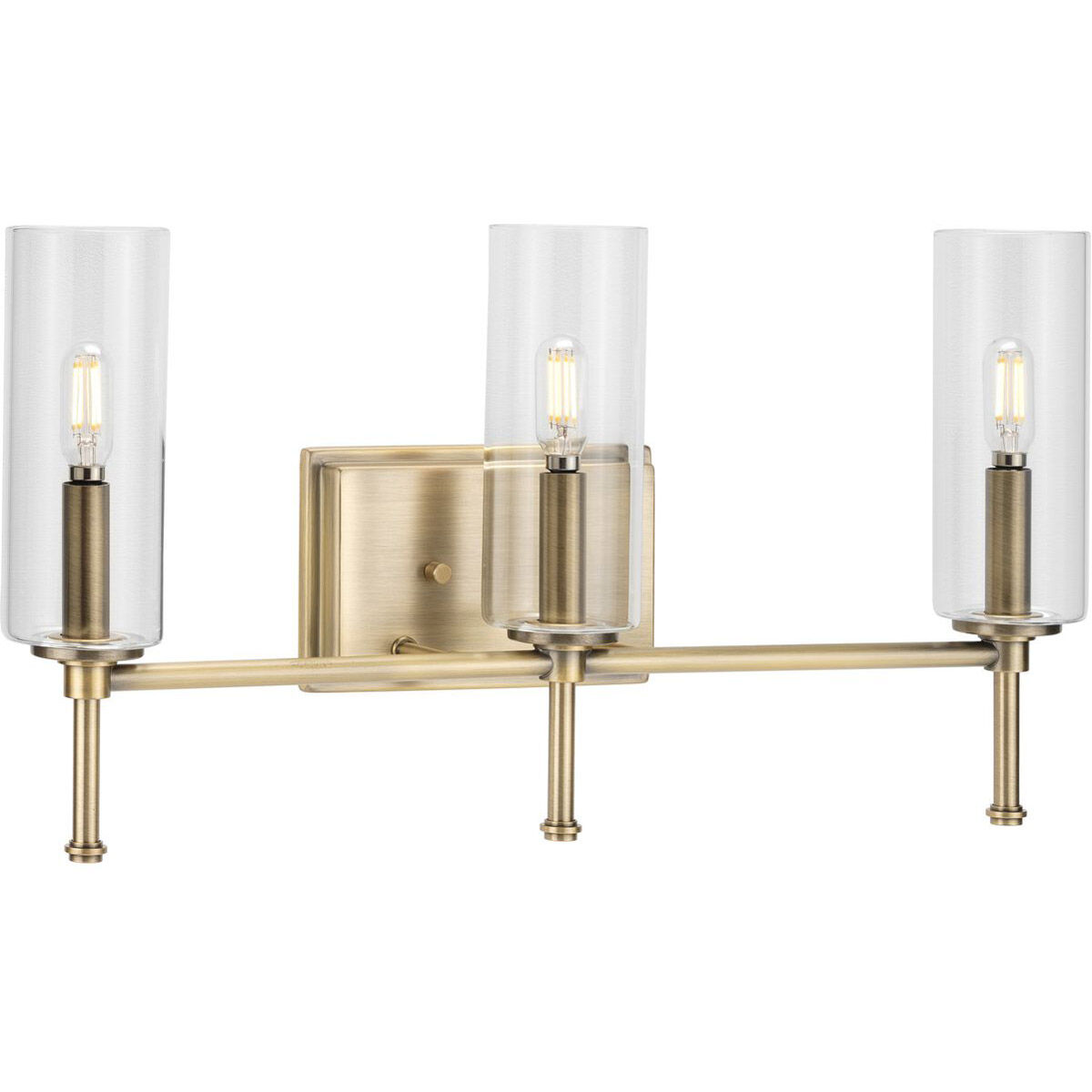 Elara 3 Light 22 inch Vintage Brass Bath Vanity Wall Light