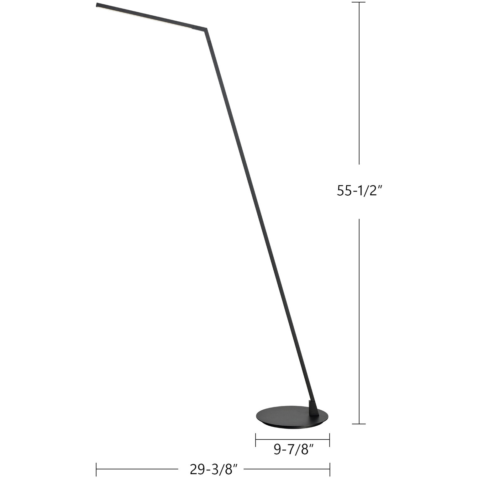 Miter 55.5 inch 11.00 watt Black Floor Lamp Portable Light
