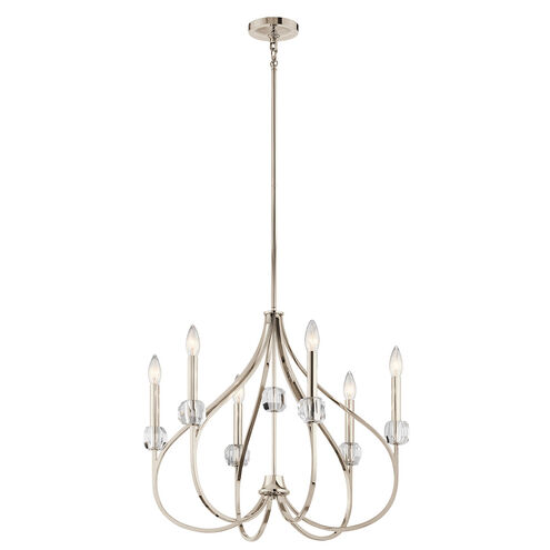 Eloise 6 Light 24 inch Polished Nickel Chandelier 1 Tier Medium Ceiling Light, Medium