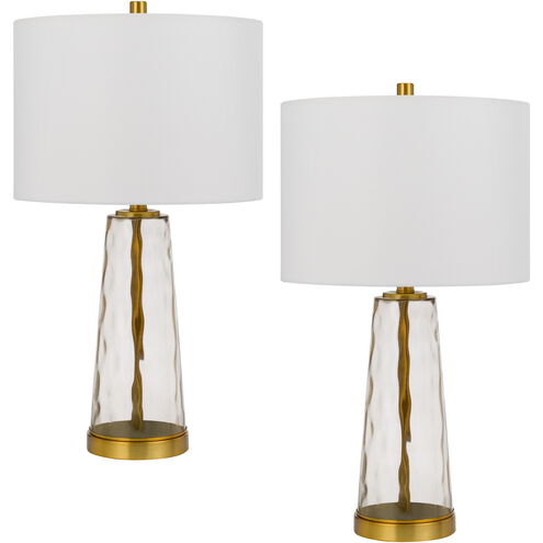 Heber 26 inch 100.00 watt Antique Brass Table Lamp Set Portable Light, Pair