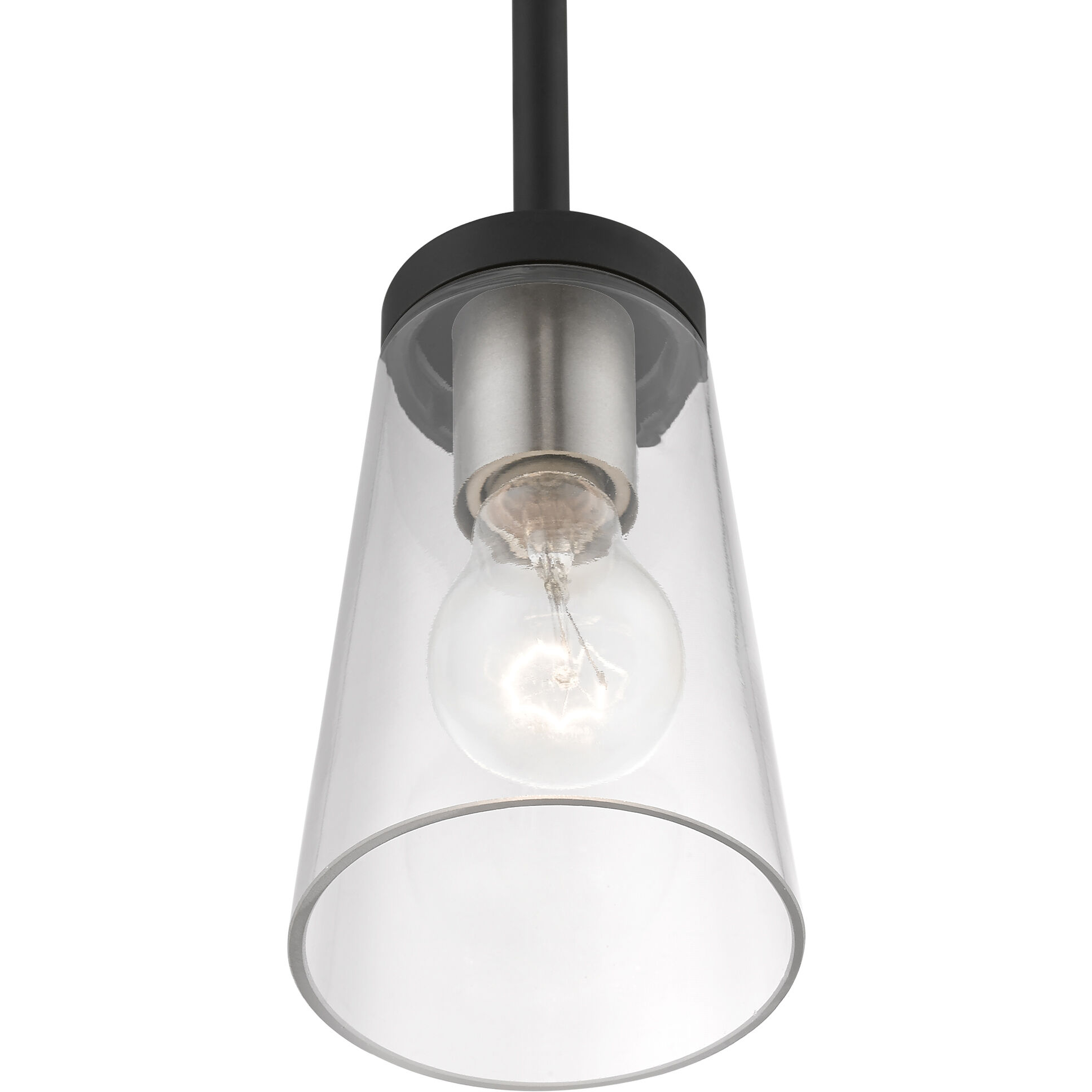 Cityview 1 Light 5 inch Black with Brushed Nickel Accents Mini Pendant Ceiling Light