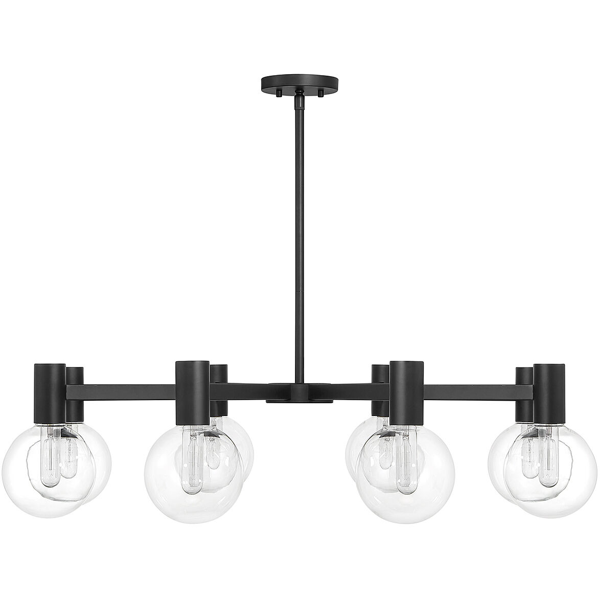 Wright 8 Light 40 inch Matte Black Chandelier Ceiling Light