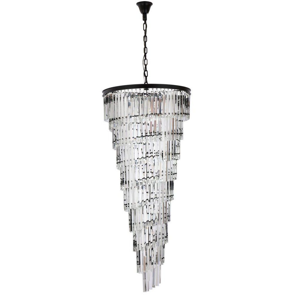 Sydney 35 Light 30 inch Matte Black Chandelier Ceiling Light