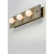 Plank 3 Light 30 inch Weathered Wood/Antique Brass Vanity Light Wall Light