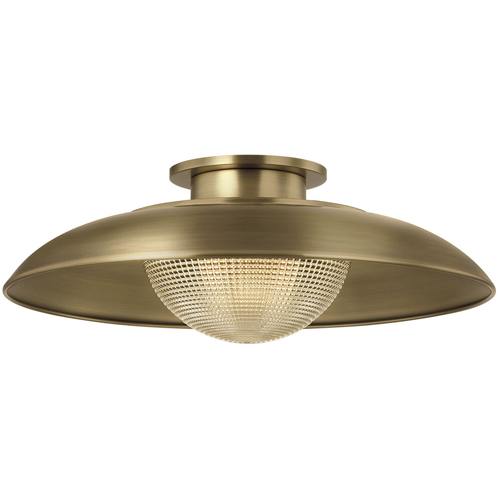 Braxton 1 Light 18 inch Patina Brass Semi Flush Ceiling Light