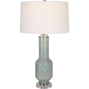 Imperia 30 inch 150.00 watt Aqua Gray Bubble Glass and Brushed Nickel Table Lamp Portable Light