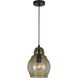 Accera 1 Light 7 inch Smoky Glass Pendant Ceiling Light