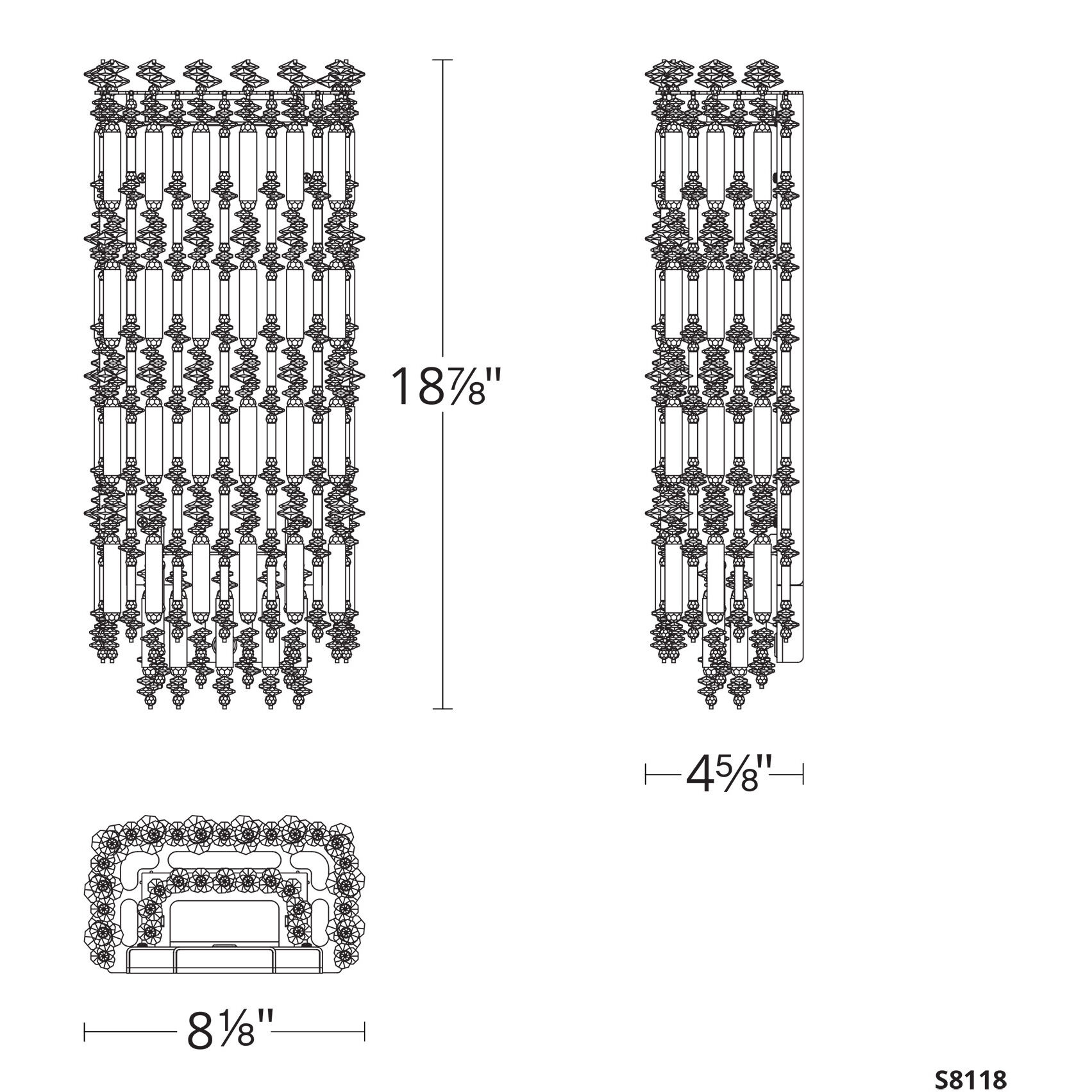 Tahitian LED 5 inch Antique Silver Wall Sconce Wall Light, Schonbek Signature