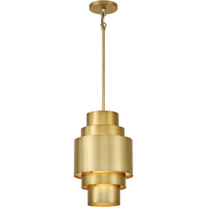 Spyglass Terrace 1 Light 10 inch Soft Brass Mini Pendant Ceiling Light