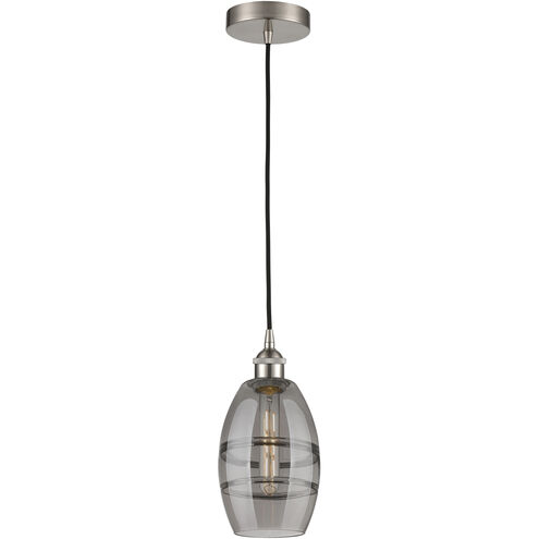 Edison Vaz 1 Light 5.88 inch Brushed Satin Nickel Cord Hung Mini Pendant Ceiling Light