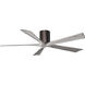 Atlas Irene-5H 60 inch Brushed Bronze with Barn Wood Tone Blades Flush Mount Paddle Fan