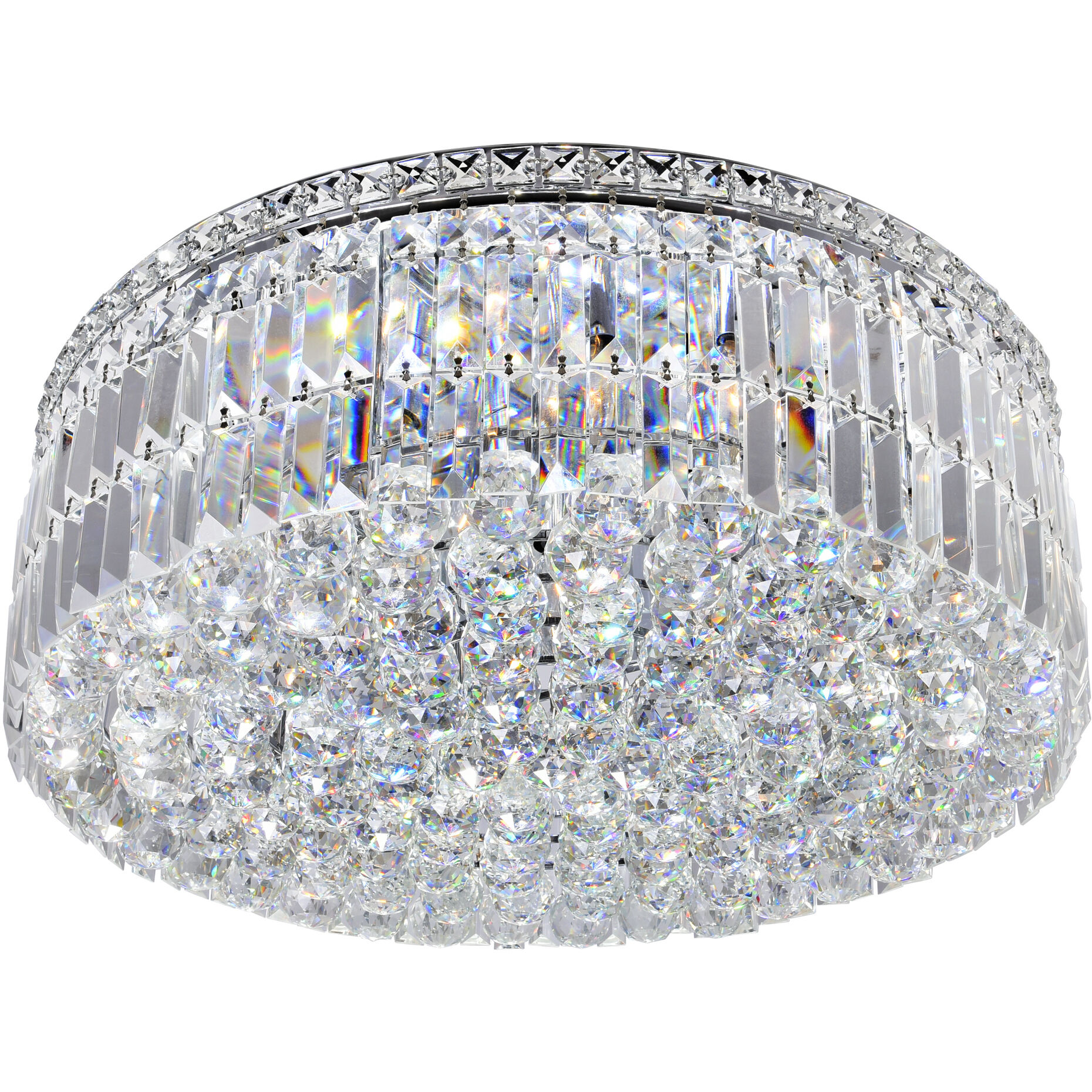 Colosseum 10 Light 24 inch Chrome Flush Mount Ceiling Light